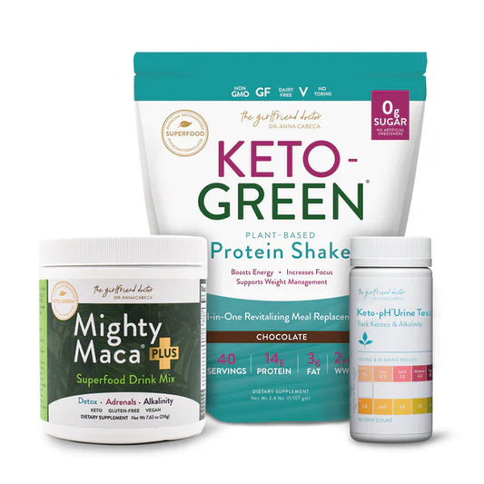 Keto-Green® Shake + Mighty Maca® Plus + Test Strips