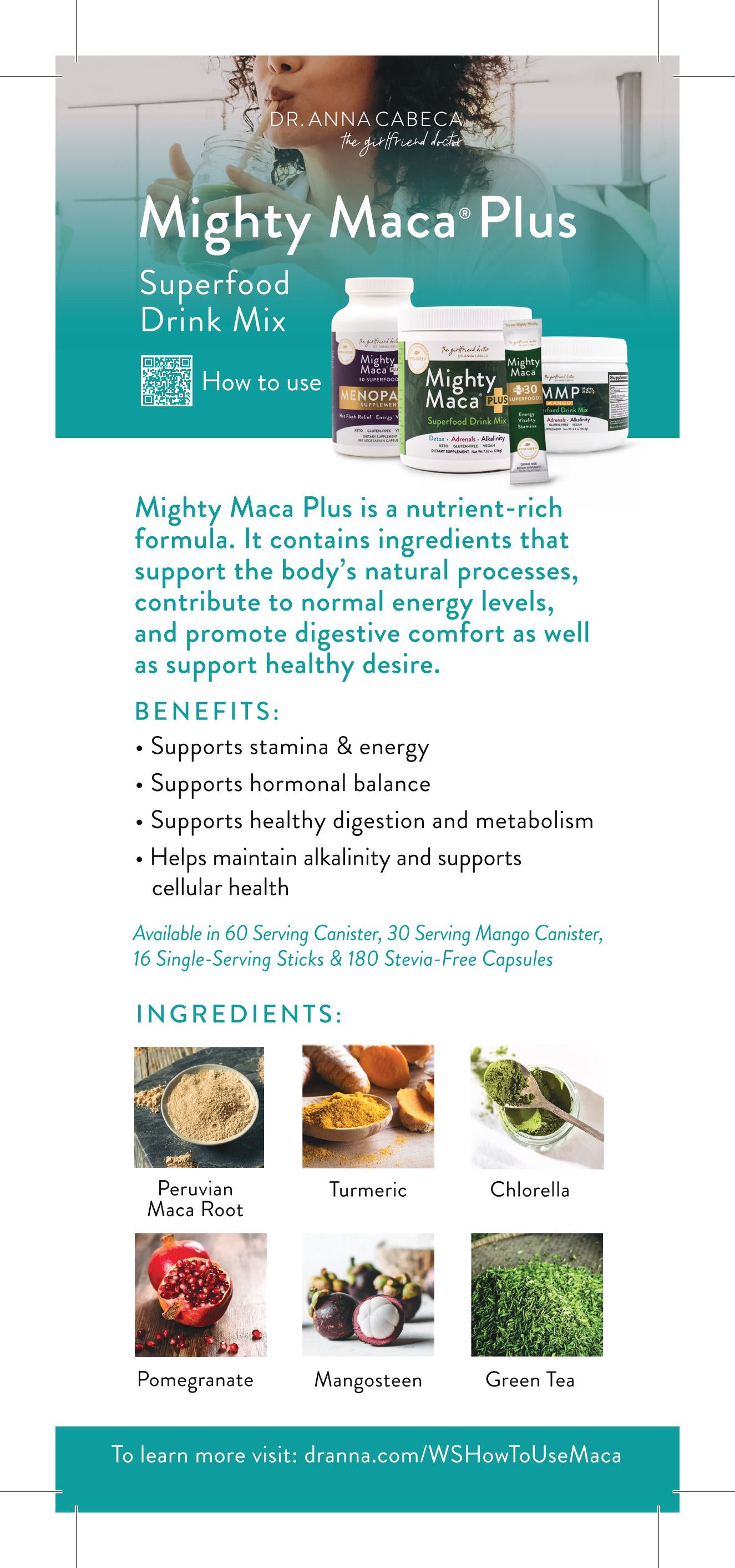 Mighty Maca Plus Info Line Card